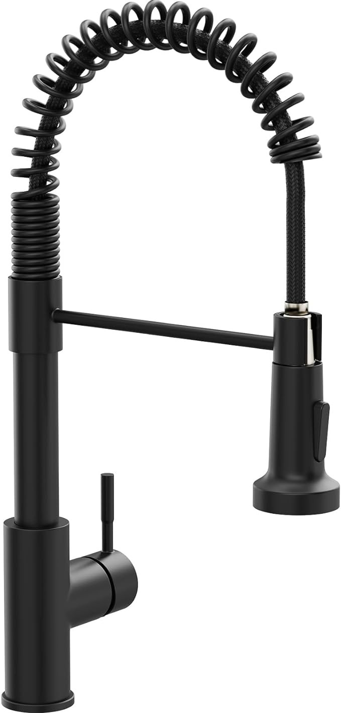 GIMILI Black Kitchen Faucet with Pull Down Sprayer Single Hole Spring Kitchen Sink Faucet, Suitab... | Amazon (US)