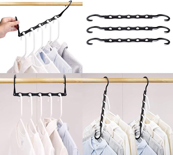 HOUSE DAY Black Magic Hangers Space Saving Clothes Hangers Organizer Smart Closet Space Saver Pac... | Amazon (US)