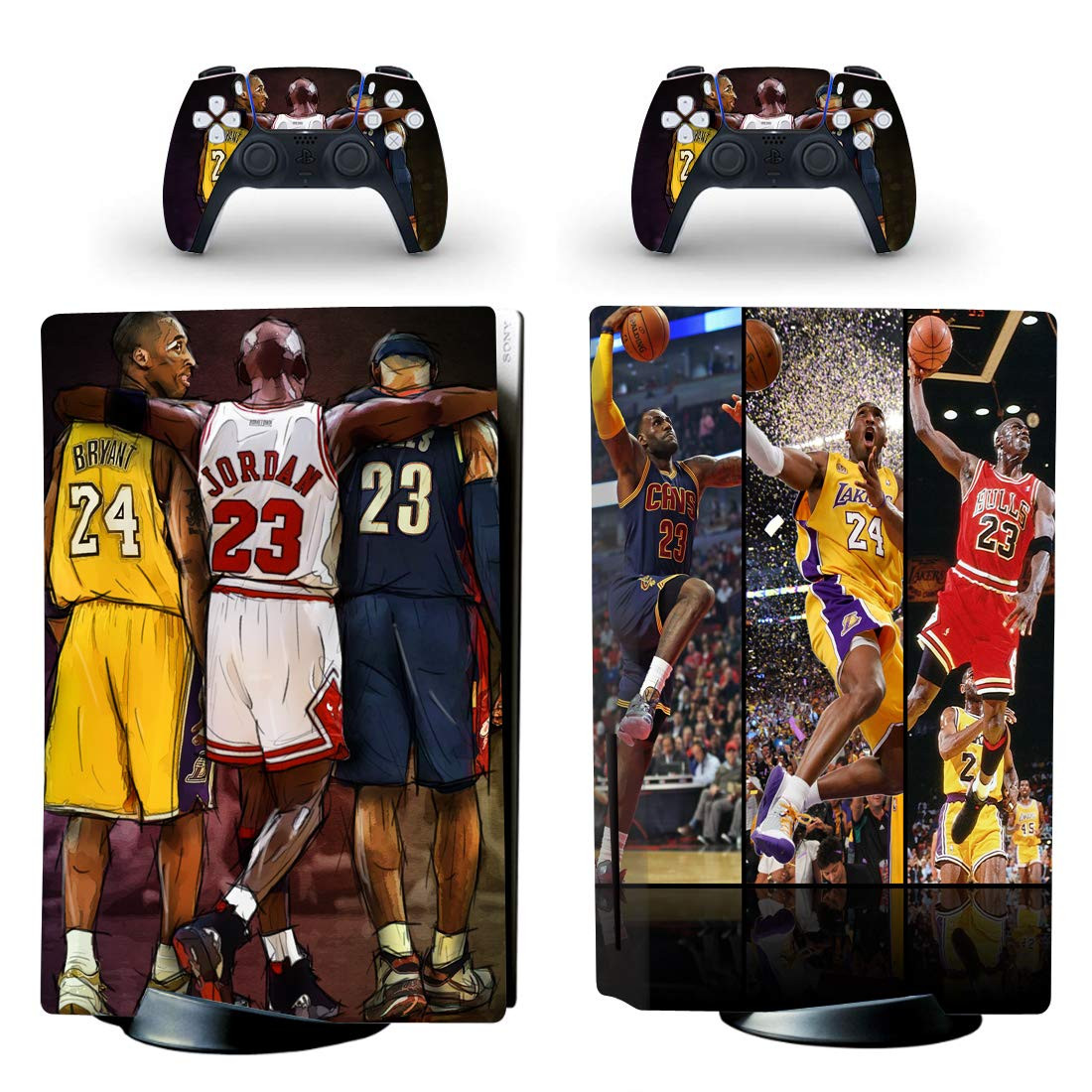 JOCHUI Standard Disc Console Skin Controllers Sticker Decals Compatible with PS5 Console and Controllers Basketball Goat | Amazon (US)