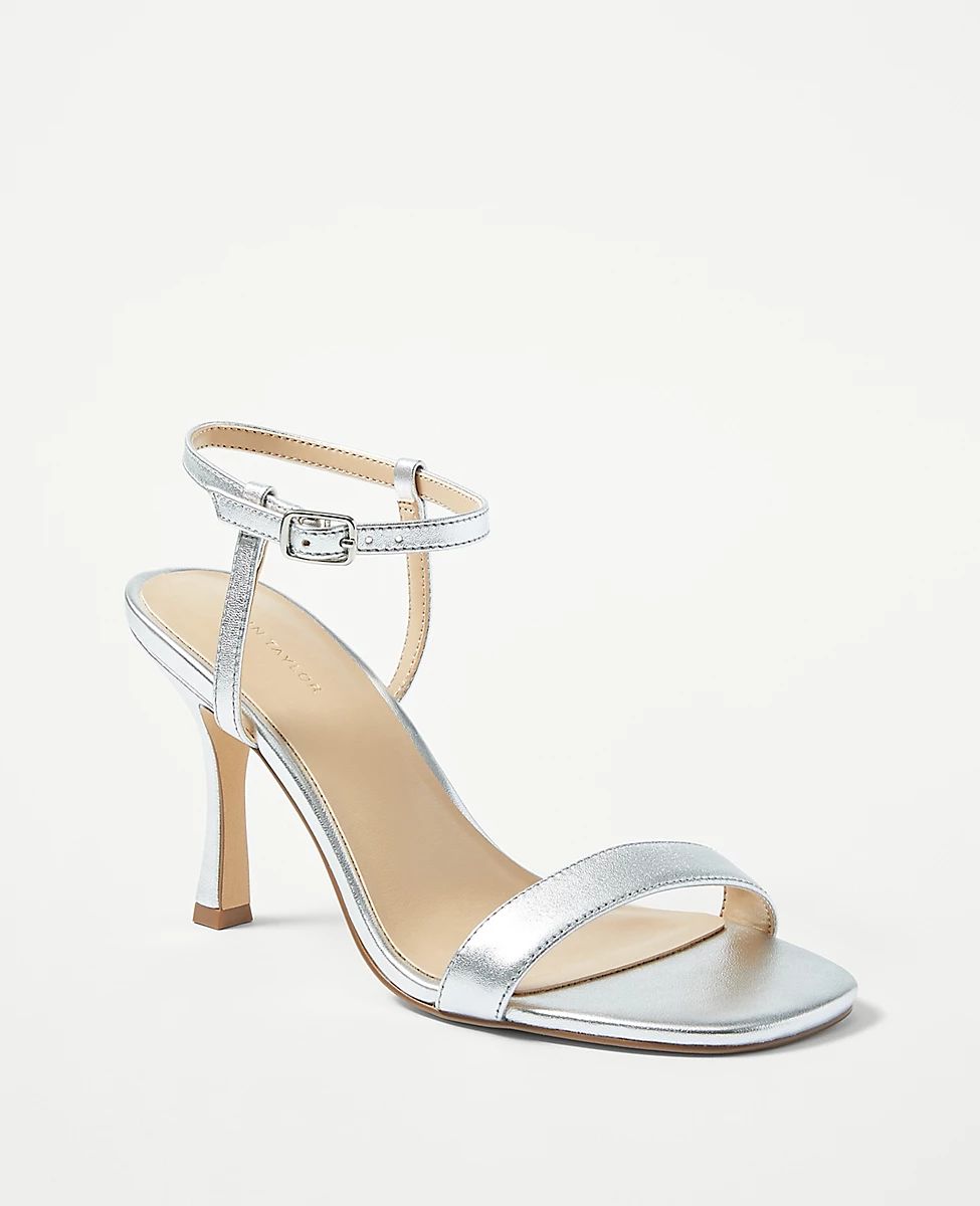 Studio Collection Metallic Skinny Strap Sandals | Ann Taylor (US)