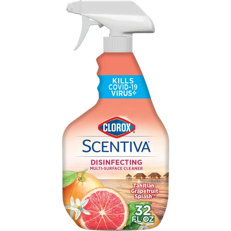 Clorox Scentiva Bleach-Free Multi Surface Cleaner Spray, Tahitian Grapefruit Splash, 32 fl oz | Walmart (US)