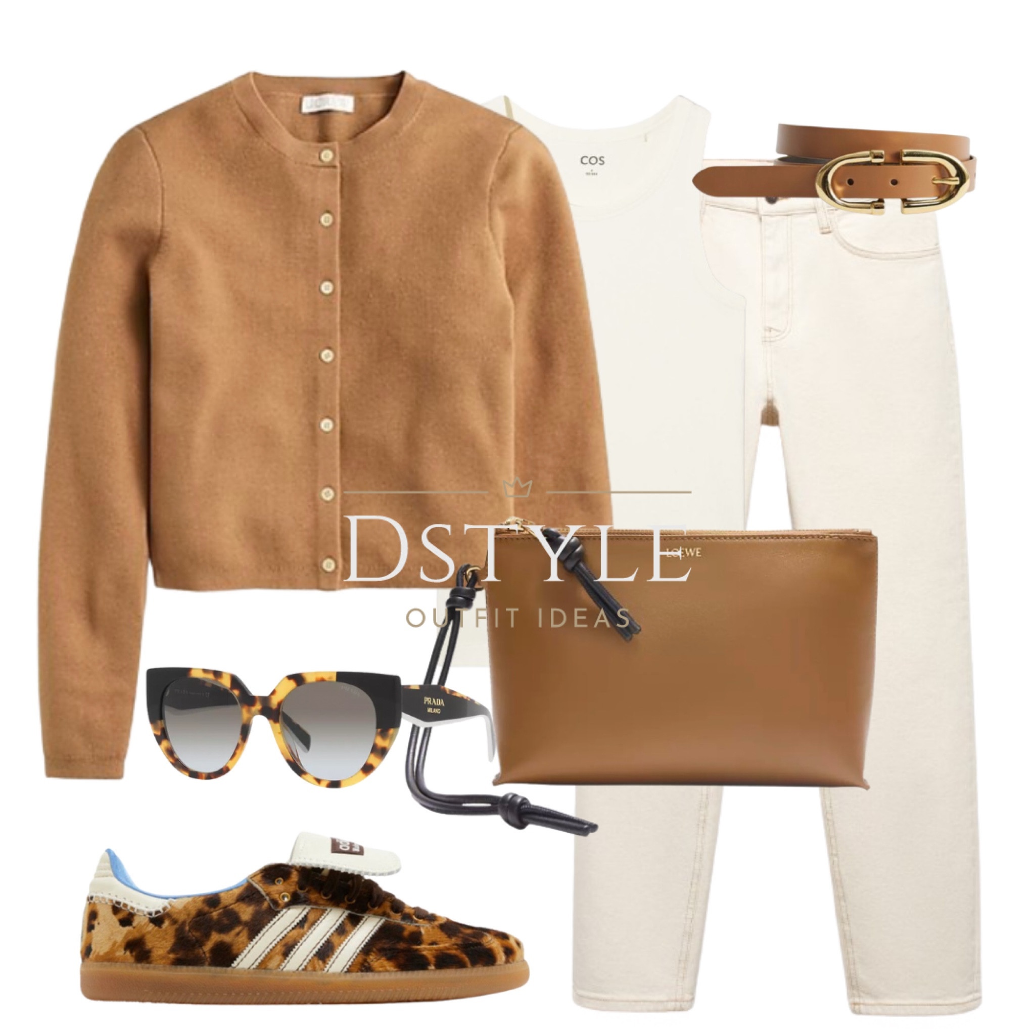 Camel cardigan, light beige top and mom fit jeans, tan leather bag and belt, leopard print shoes, ootd,  Adidas Samba, comfy yet chic look, spring style, neutral look

#LTKitbag #LTKstyletip #LTKshoecrush