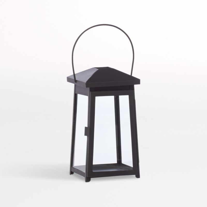 Petaluma Black Metal Candle Lantern 12" + Reviews | Crate & Barrel | Crate & Barrel
