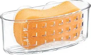 iDesign Plastic Sponge Holder Suction Cups Ideal for Kitchen Sinks and Bathroom Organization, 6.5... | Amazon (US)