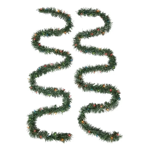 Holiday Time Prelit Green Christmas Garland, 18 ft | Walmart (US)