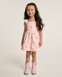 Girls Sleeveless Embroidered Flag Seersucker Tiered Dress - Nantucket Charm - CREAM | Gymboree | Gymboree