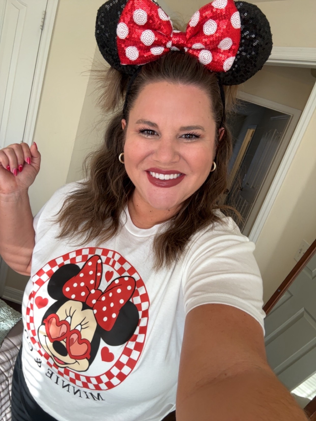 Headed to Disney? This Minnie Mouse shirt is adorable and perfect for every park! 🖤❤️ Pair it with ears and you will be set for a magical day! 

#LTKtravel #LTKstyletip