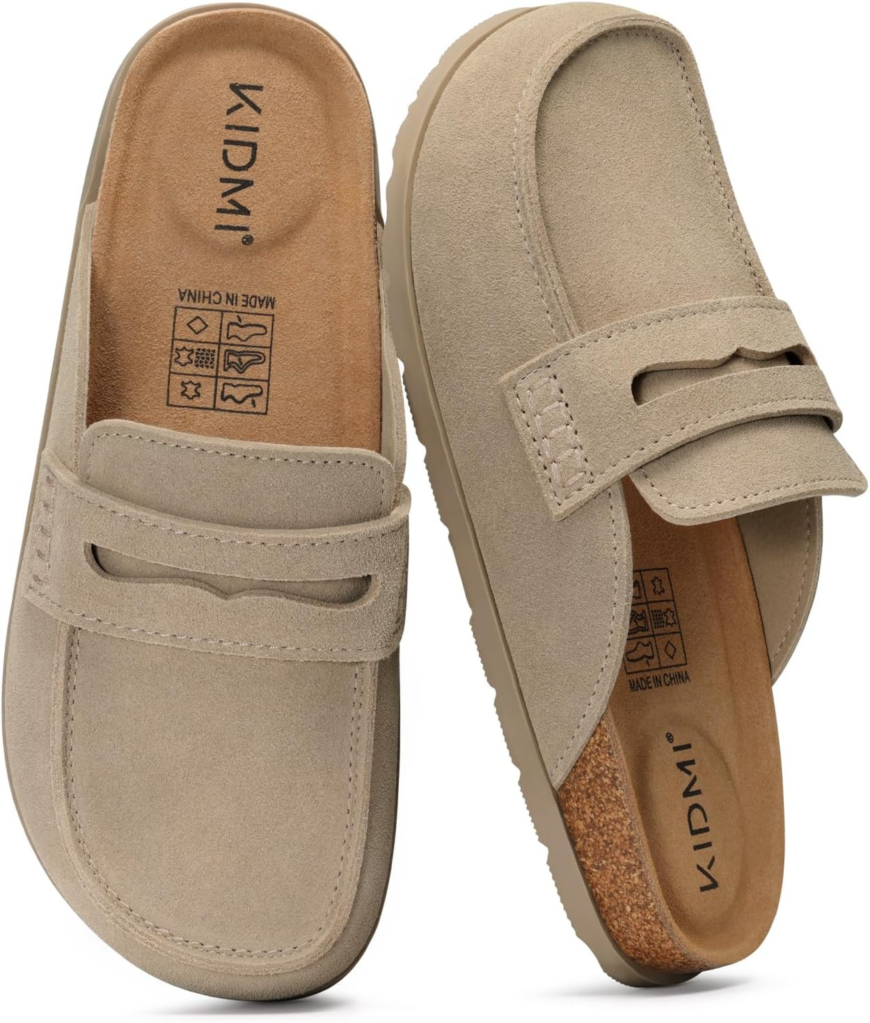 KIDMI Women's Genuine Suede Slip On Clog Mules | Amazon (US)