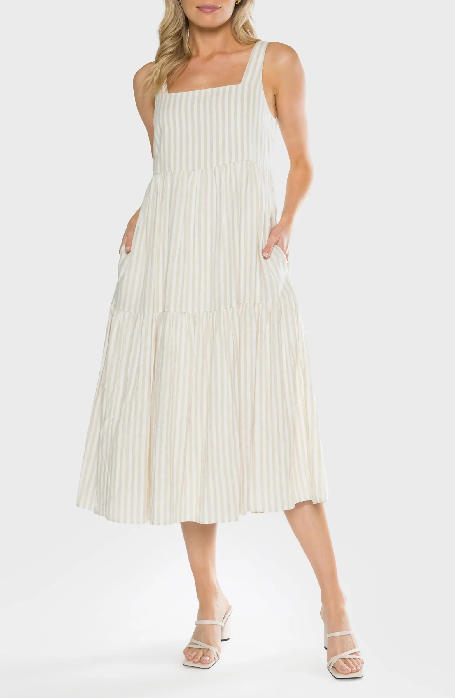 matty m. Doheny Linen Blend Midi Sundress | Nordstromrack | Nordstrom Rack