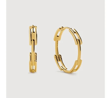 Signature Link Medium Hoop Earrings | Monica Vinader (Global)