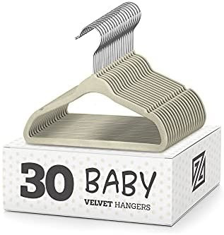 ZOBER Premium Kids Velvet Hangers (11” Inch - 30 Pack) Non Slip Baby Hangers, Ultra Slim Space ... | Amazon (US)