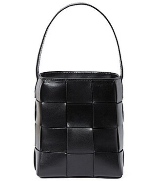Loeffler Randall Laith Woven Drawstring Bucket Bag - BLACK | Dillard's