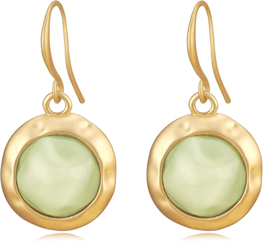 Gold Earrings 14k Gold Plated Hoop Earrings Dainty Pearl hoop Disc Coin Bead Starfish Teardrop Ci... | Amazon (US)