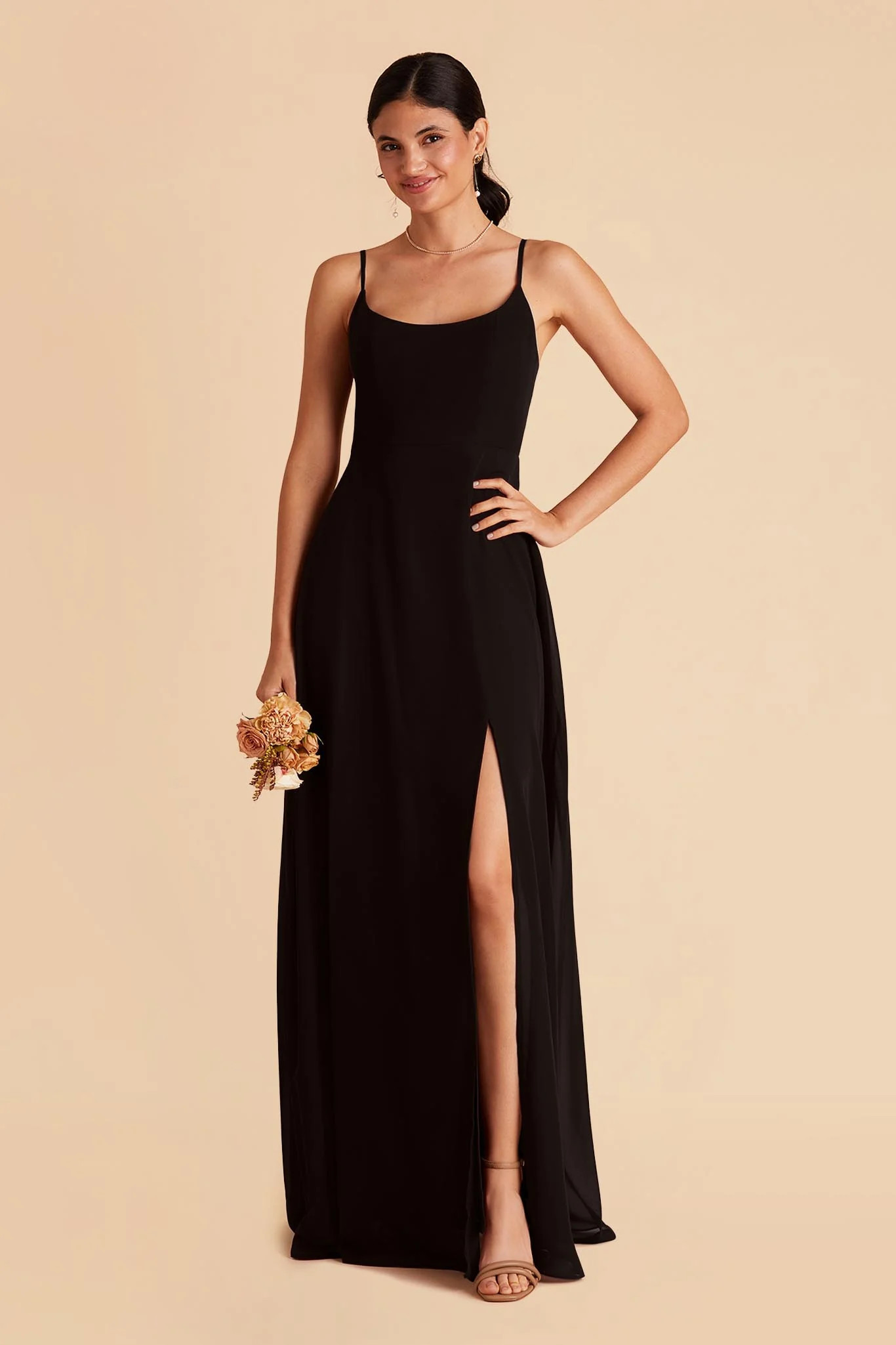 Amy Chiffon Dress - Black | Birdy Grey