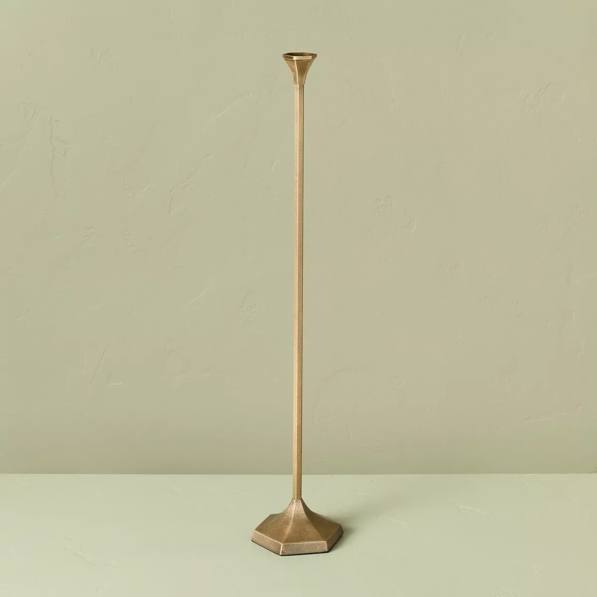 Oversized Floor Taper Candlestick Brass - Hearth & Hand™ with Magnolia | Target
