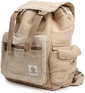 Mini Hemp Backpack Cute Functional - Eco Friendly Unisex Rustic Bag Durable by Freakmandu White/B... | Amazon (US)