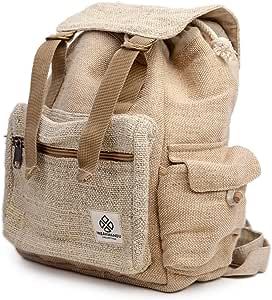 Mini Hemp Backpack Cute Functional - Eco Friendly Unisex Rustic Bag Durable by Freakmandu White/B... | Amazon (US)