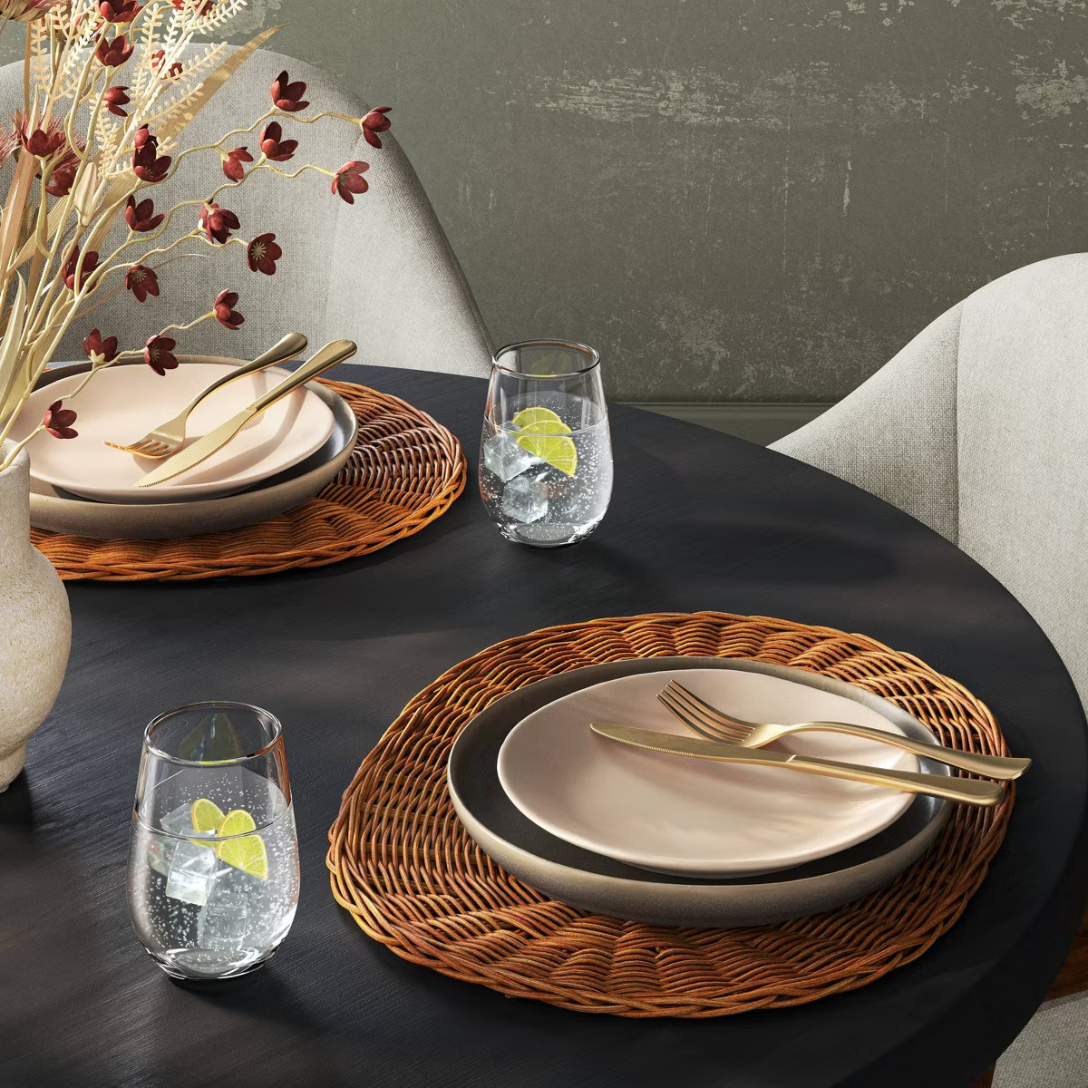 2pc Oval Rattan Placemat Dark Brown - Threshold™ | Target