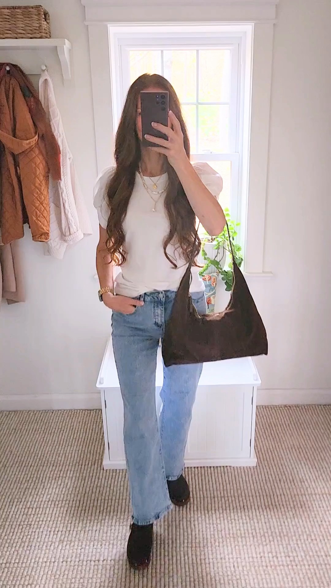 An easy outfit I reach for on repeat 🤍 a feminine tee + denim always works.
Simple, comfortable, and easy to dress up with accessories or keep casual for everyday. Was so pleased with these Shein jeans too!
Linked everything + similar pieces.


#ltkstyle #ltkit #ltkfashion #ltkfinds #everydaystyle #effortlessstyle #casualchic #denimoutfit #jeansoutfit #simpleoutfit #elevatedbasics #neutralstyle #classicstyle #timelessstyle #wardrobestaples #over40style #over50style #midlifefashion #outfitinspo #ootd #ltkunder100 

 #LTKdayinmylife #LTKgrwm #LTKootd