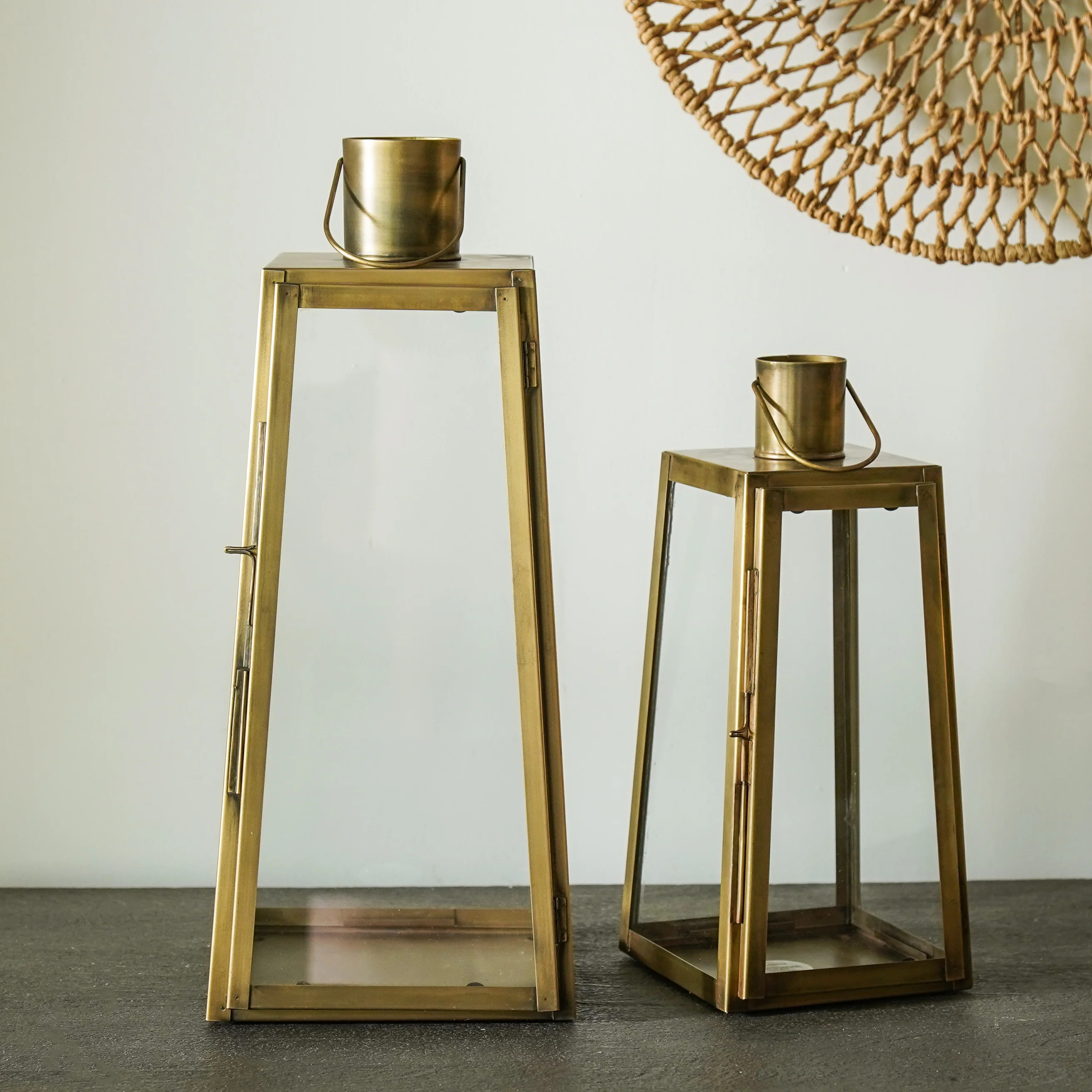 Antique Brass Lantern Set | MJHome