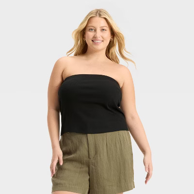 Women's Tube Top - A New Day™ Black 1X | Target