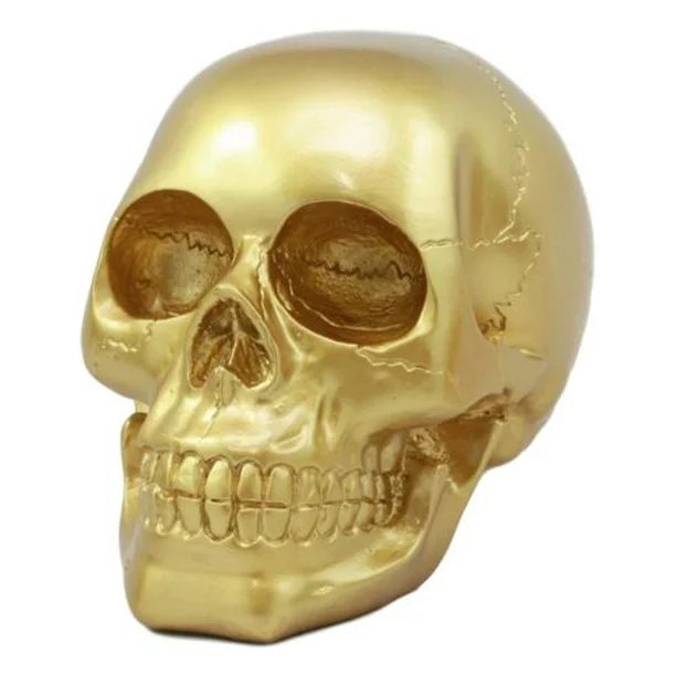 Gold Skull Head Collectible Skeleton Decoration Figurine - Walmart.com | Walmart (US)
