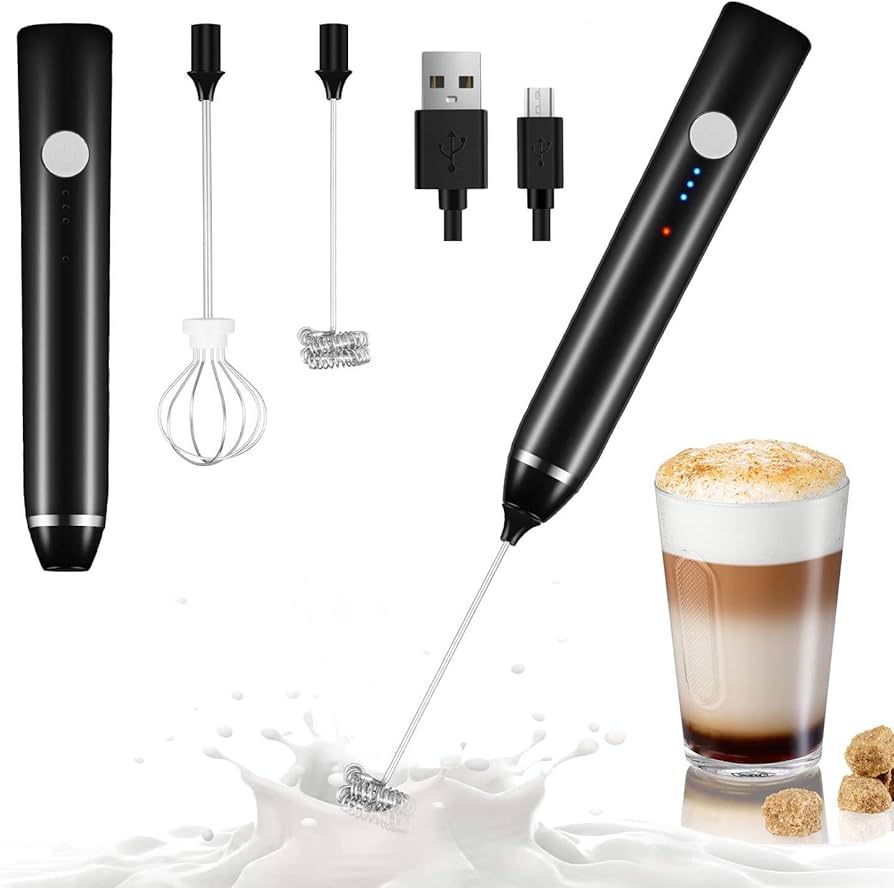 Milk Frother Handheld, Dallfoll USB Rechargeable Electric Foam Maker for Coffee, 3 Speeds Mini Mi... | Amazon (US)