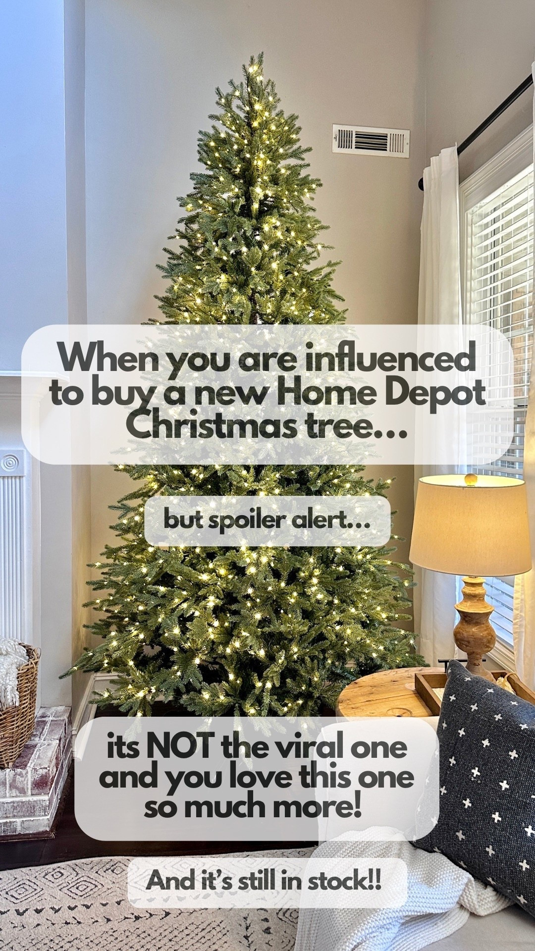 Sometimes even the influencer is influenced 🤷🏼‍♀️🤣. I had been debating buying a new tree after struggling the last two years with lights going out on the 9 foot tree my MIL gave me.  And when I saw everyone sharing this viral tree, I had to check it out. But I fell in love with a completely different tree and bonus it’s cheaper…AND in stock!  Comment “link” and I’d be glad to send you the link!  Stay tuned for how I decorate it!

#LTKSaleAlert #LTKHome #LTKSeasonal