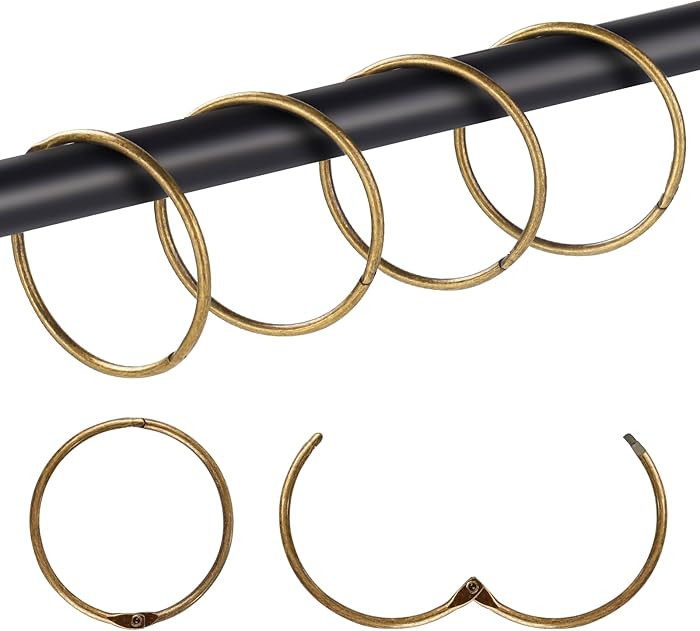 20Pcs Shower Curtain Hooks,Metal Round Shower Curtain Hooks Roman Rings Rustproof Decorative Show... | Amazon (US)