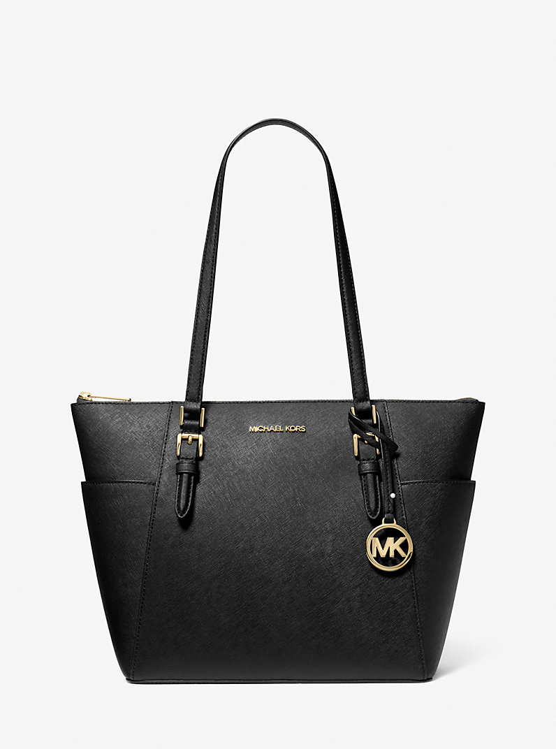 Charlotte Large Saffiano Leather Top-Zip Tote Bag | Michael Kors US