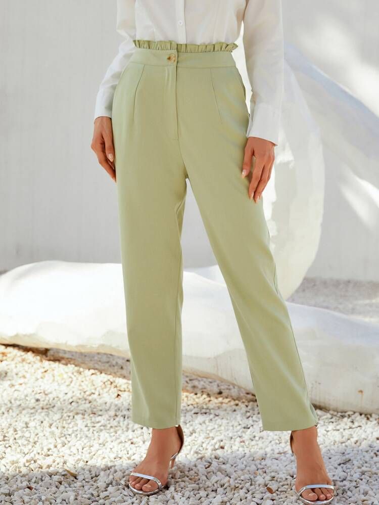 Paperbag Waist Tailored Pants | SHEIN