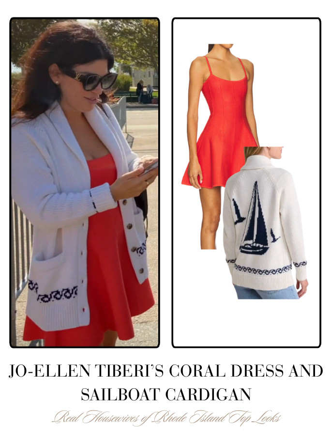 Jo-Ellen Tiberi's Coral Dress and Sailboat Cardigan 

 