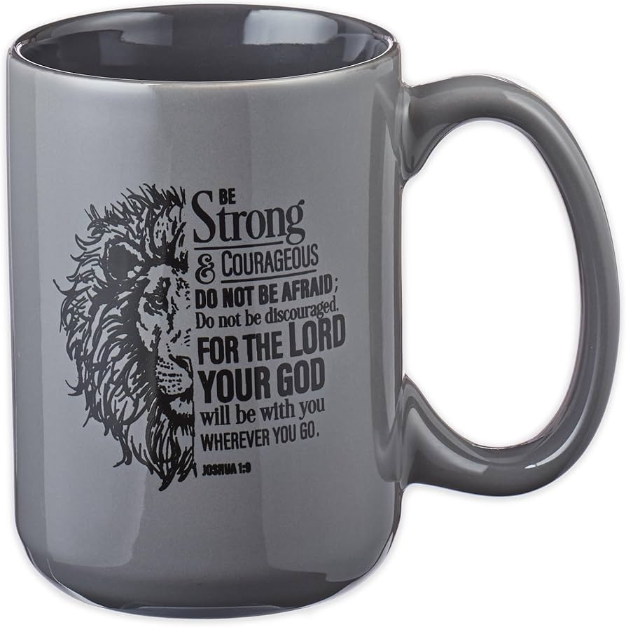 Christian Art Gifts Lion Gray Ceramic Coffee Mug – 14 oz. Microwave and Dishwasher-safe Inspira... | Amazon (US)