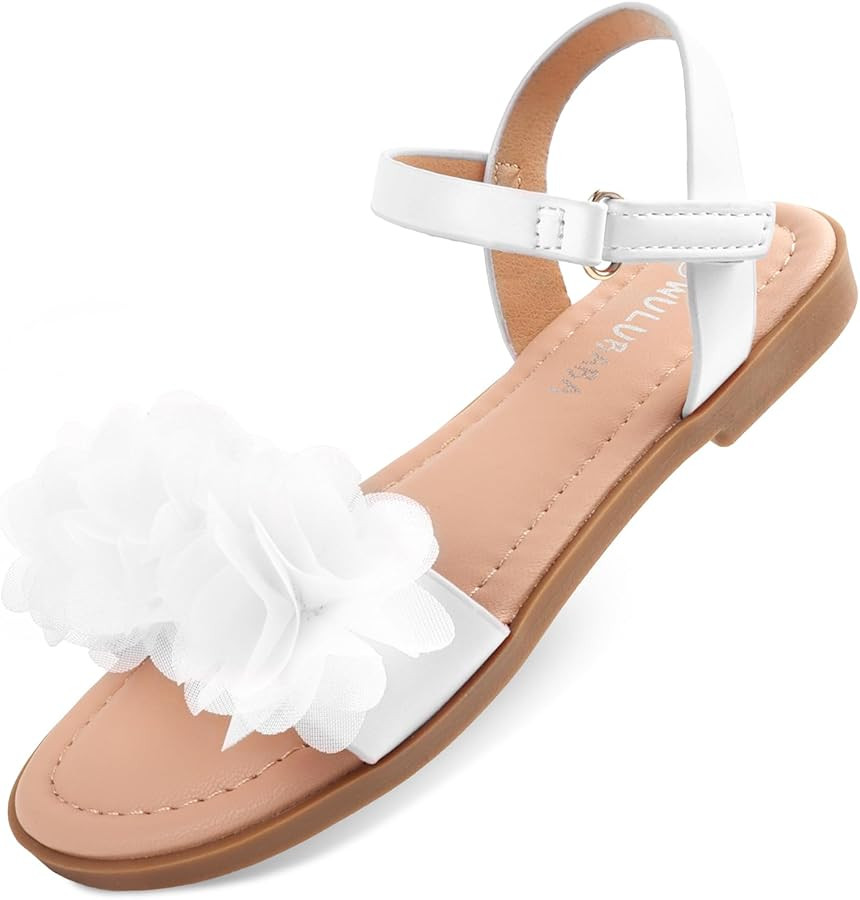Flower Sandals for Girls Toddler Dress Sandals with Buckle Strap Open Toe Summer Shoes for Flower... | Amazon (US)