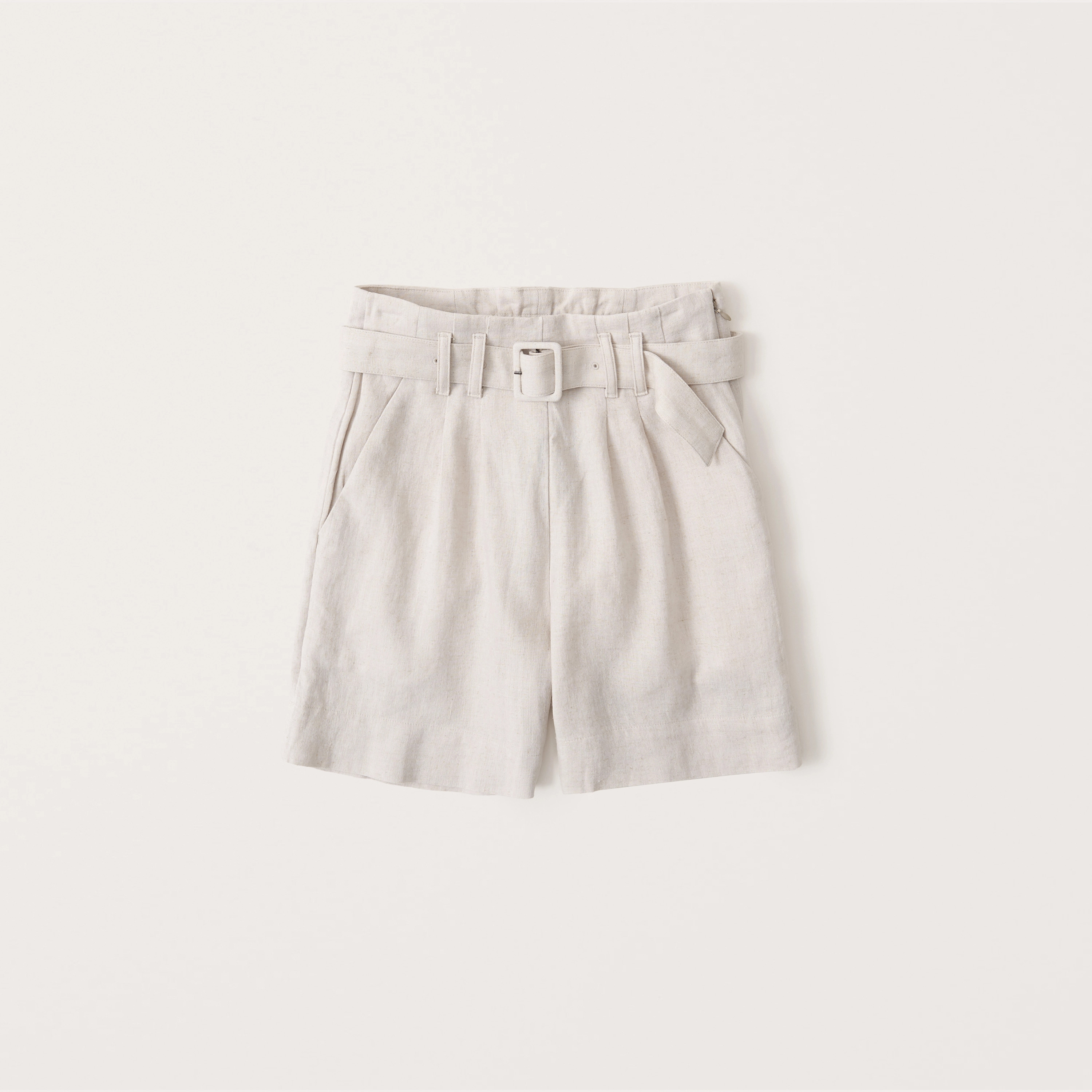 Belted Linen-Blend Shorts | Abercrombie & Fitch (US)