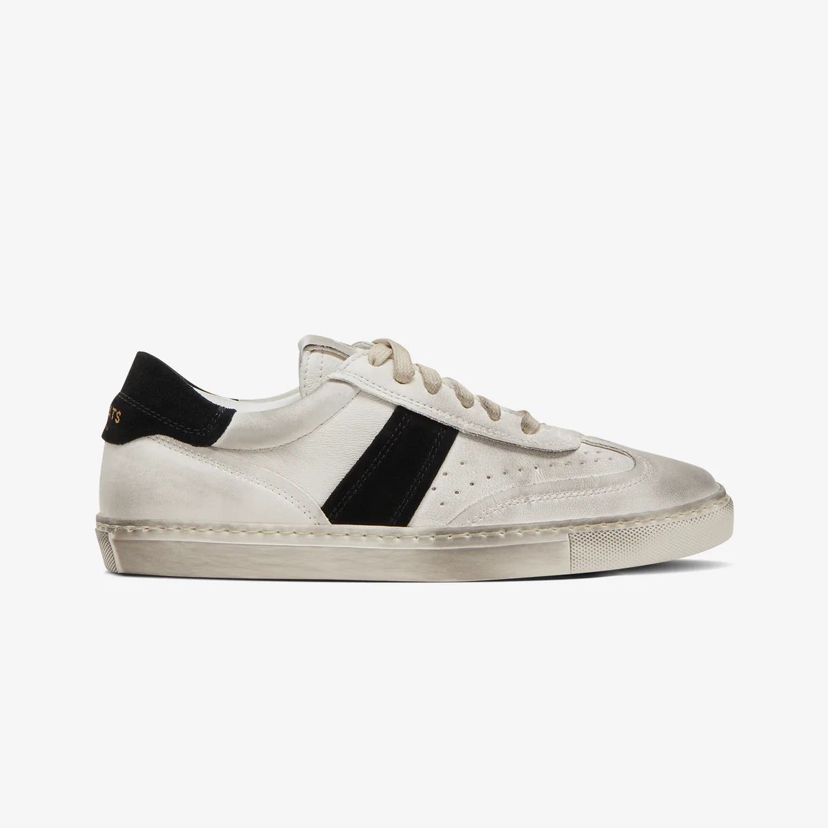 The Charlie Distressed - White/Black | Greats.com