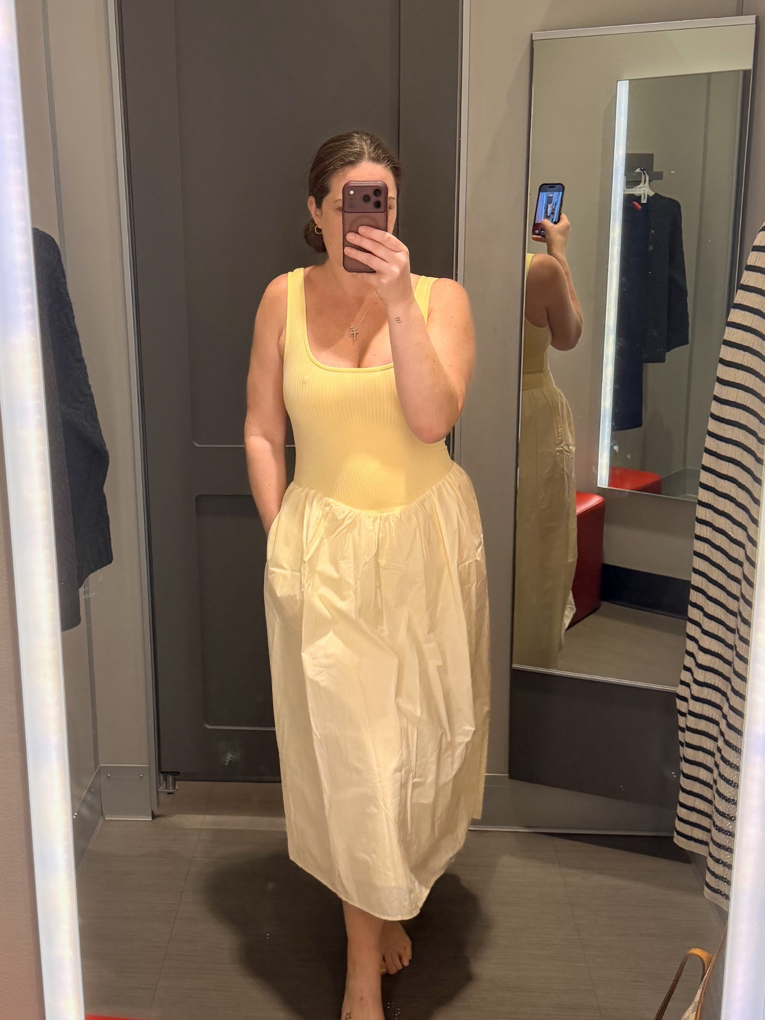 Absolutely love this dress from @Target I love a drop waist I just think it’s so flattering and the two tone texture of this dress is perfection 

#LTKootd #LTKgrwm #LTKMidsize