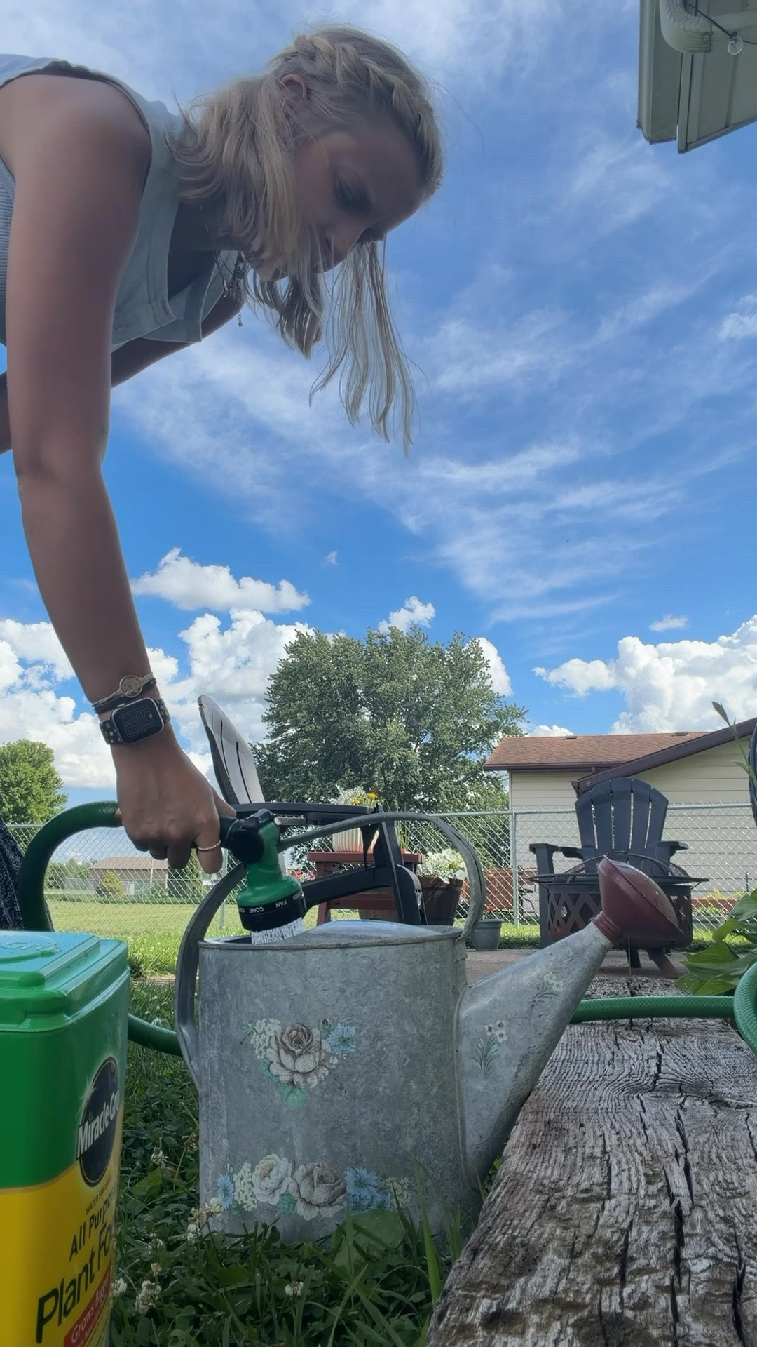 Favorite time of day w/ Frank the Tank — 06.25.26 🌤️🩵🌼💦

small in light blue tank top from @Target   
small in blue floral skirt from @Target 
8 in brown sandals from @Target 

*linking up my favorite Nike spandex too.. always wear under dresses skirts :)
AND also the Miracle Gro that I use & my flower pots from Walmart 😉

office outfits, outfit of the day, spring outfits, Target finds, Target fashion, Target deals, Target tank tops, button up tank tops, light blue tank top, Target shirts, long skirts, floral skirts, Target bottoms, summer skirts, outfits with skirts, Target finds, Target footwear, summer sandals, hangout with us, night in my life

#LTKootd #LTKvlog #LTKHome