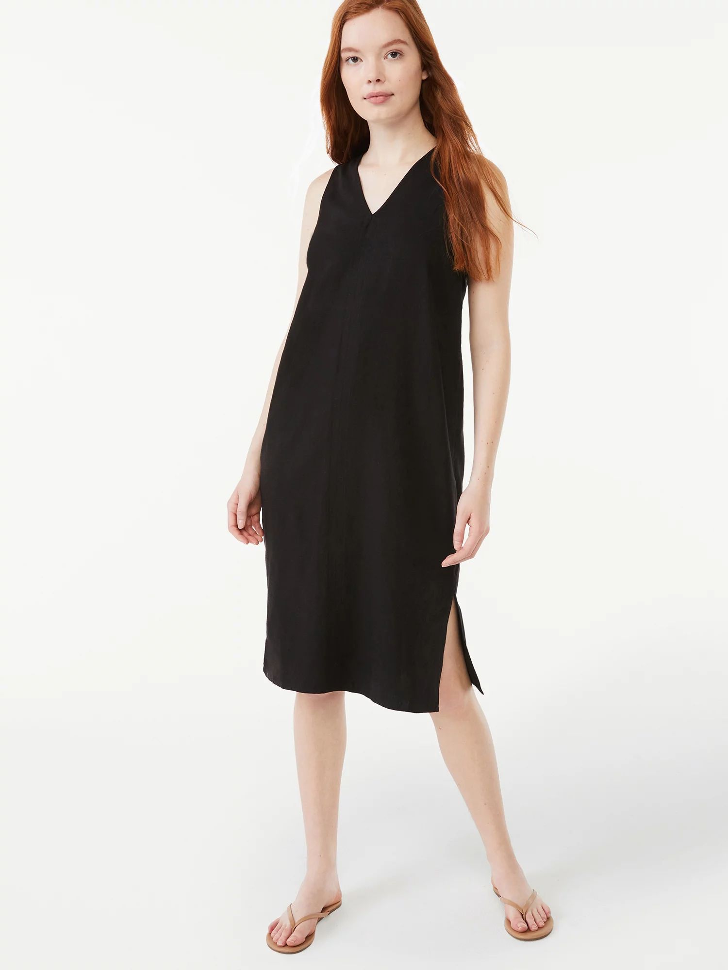 Free Assembly Women's Sleeveless V-Neck Midi Dress | Walmart (US)