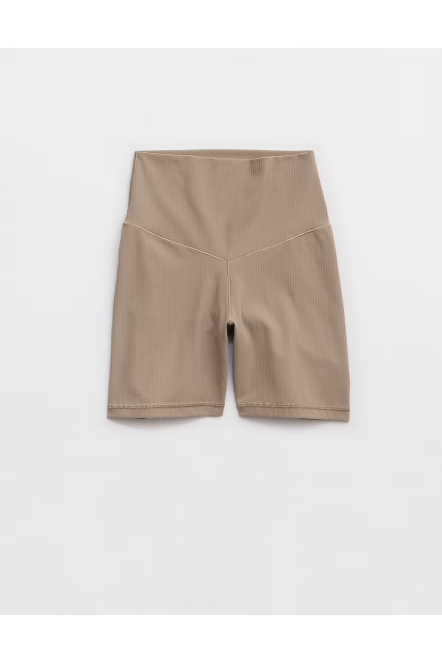 OFFLINE By Aerie Real Me XTRA Ribbed 5" Bike Short Women's Beige XXS | Aerie