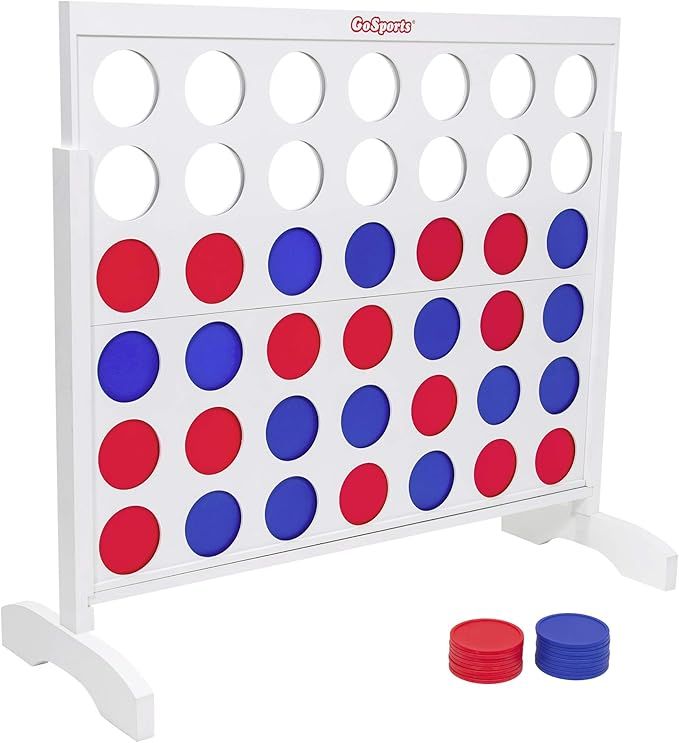 GoSports 4 Foot Width Giant Portable 4 in a Row Game - Huge Size with Carry Case and Rules | Amazon (US)