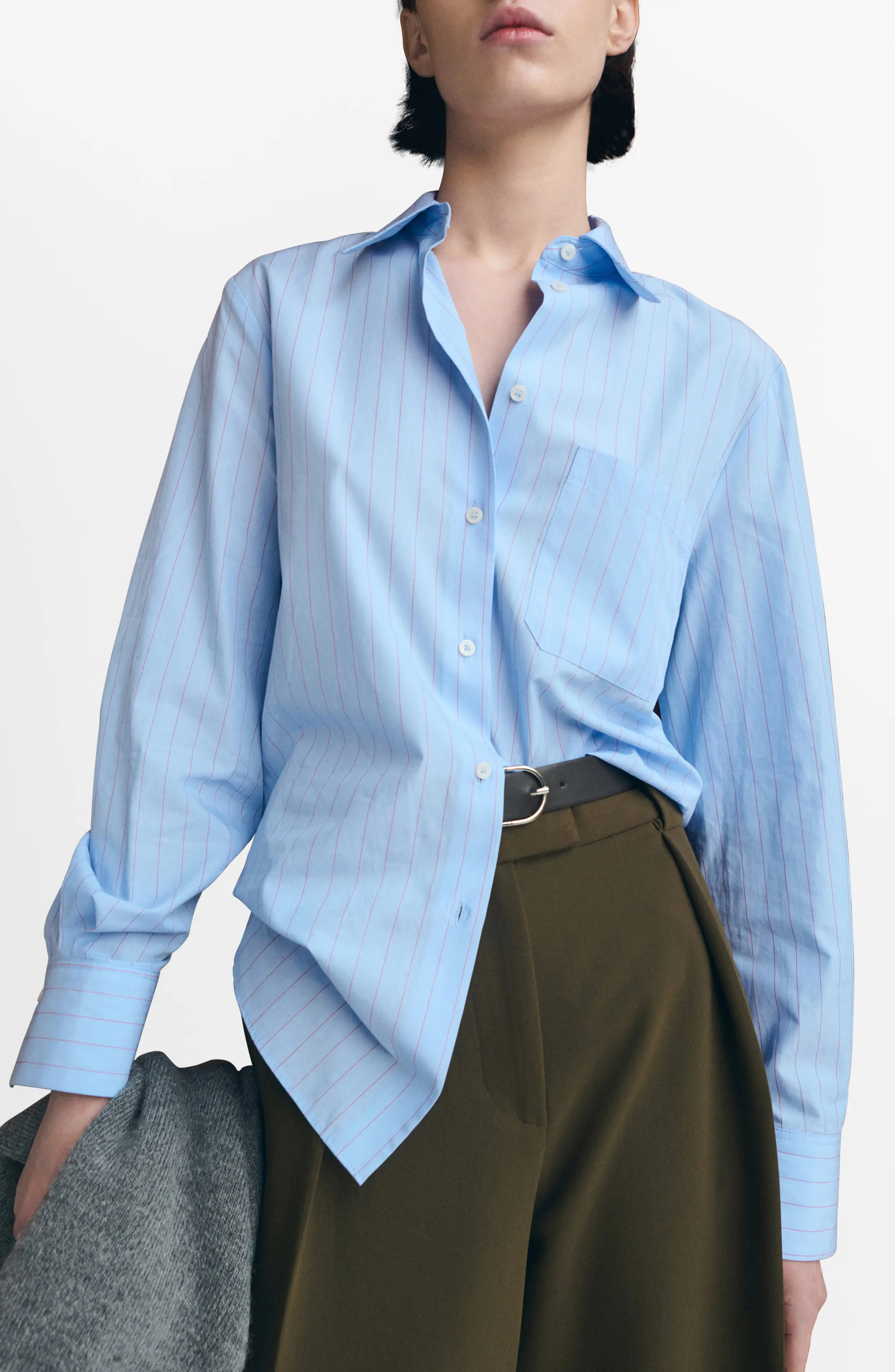 Stripe Poplin Button-Up Shirt (Women) | Nordstrom | Nordstrom