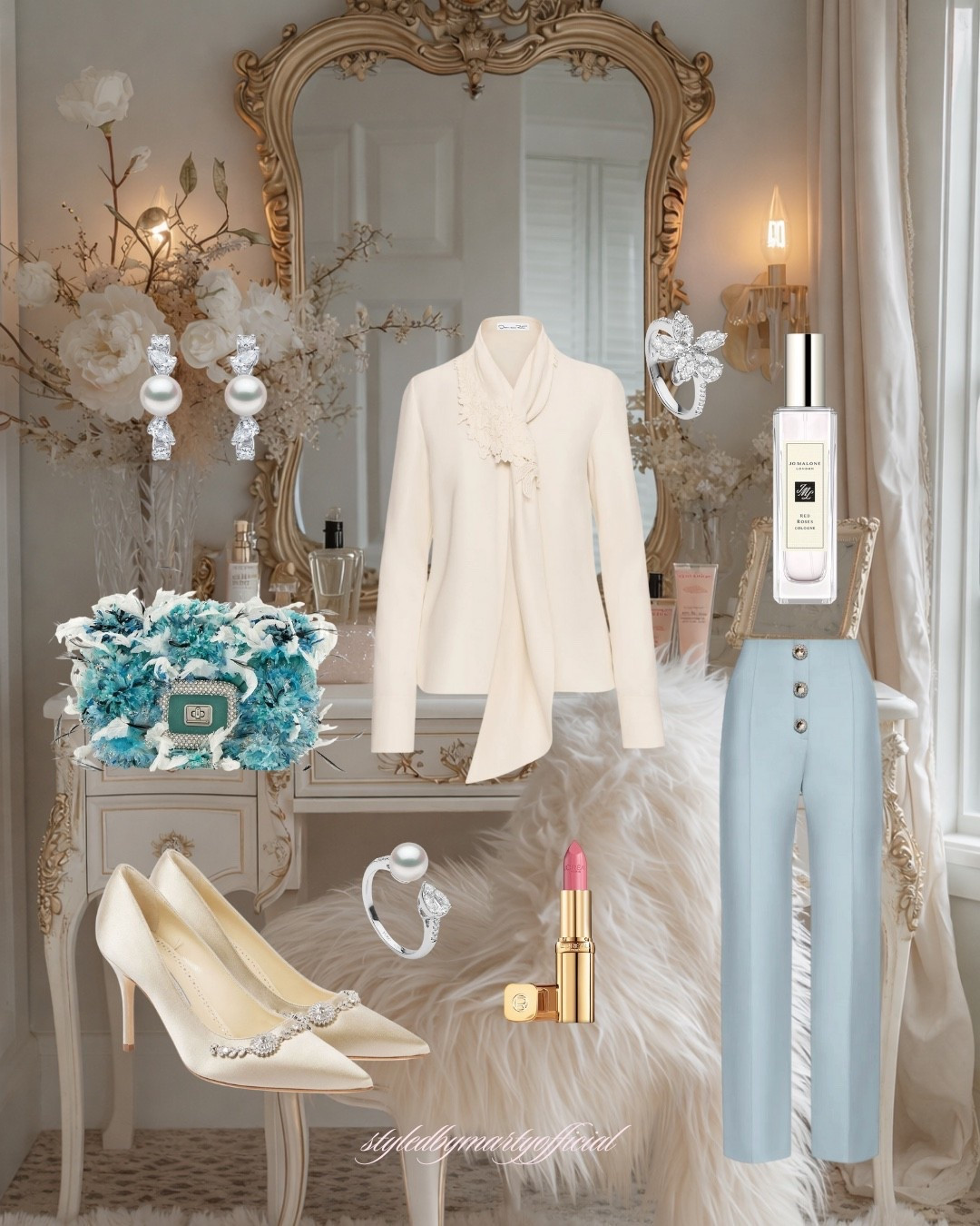 Matching outfit with the Viral l'Oréal Ballerina Shoes Lipstick🩰🤍

Lipstick, pink lipstick, new trend, viral, beauty trend, viral beauty, feminine fashion, feminine aesthetic, feminine outfit, classy style, elegant outfit, chic outfit, ivory blouse, light blue pumps, elegant pumps 

#LTKootd #LTKBeauty #LTKSeasonal