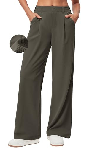 Ewedoos Wide Leg Pants Woman Stretchy Work Dress Pants Women Pull on Business Casual Slacks Trous... | Amazon (US)