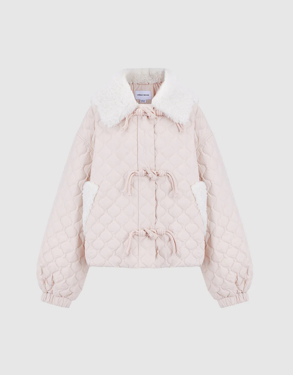 Down Jacket With Detachable Fur Collar | Urban Revivo