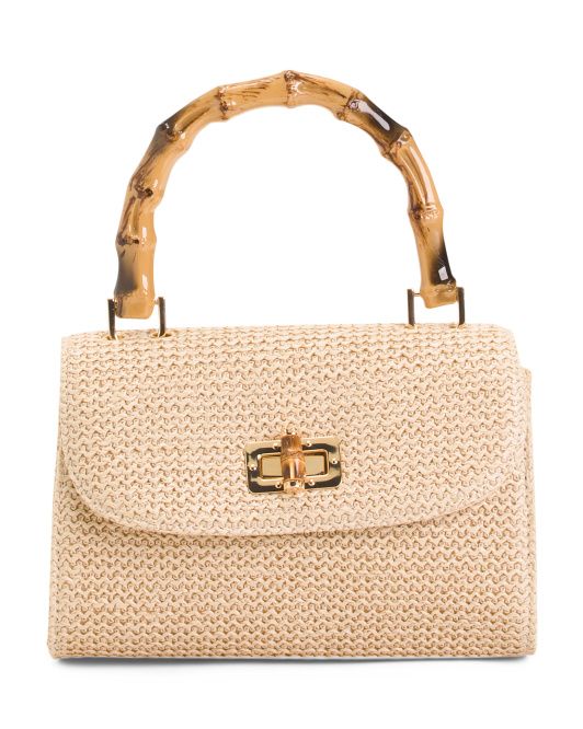 Straw Tote With Top Handle | TJ Maxx