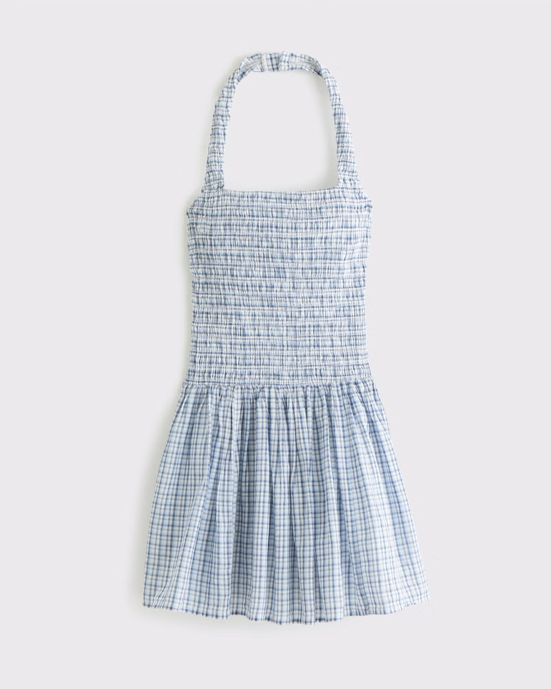Drop-Waist Smocked Mini Dress | Abercrombie & Fitch (US)