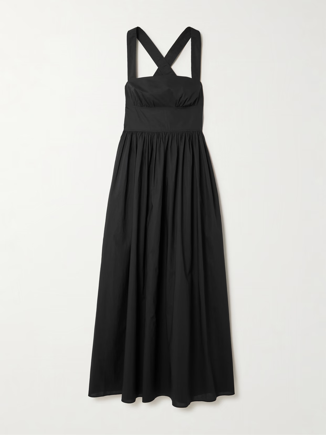 Matteau - Gathered Organic Cotton Midi Dress - Black - 2 | NET-A-PORTER APAC