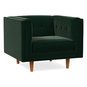 Bradford Chair, Astor Velvet, Evergreen | West Elm (US)