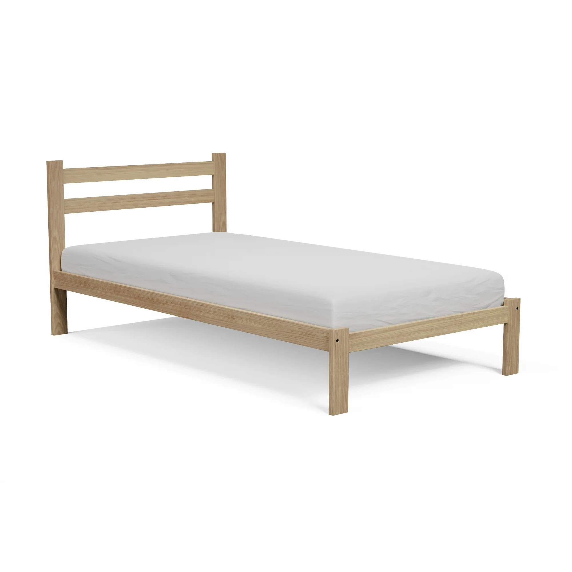 Amazonas Twin Size Wooden Bed Solid Pine Wood and Hardwood Slats Unfinished Bed Wood To The World | Walmart (US)